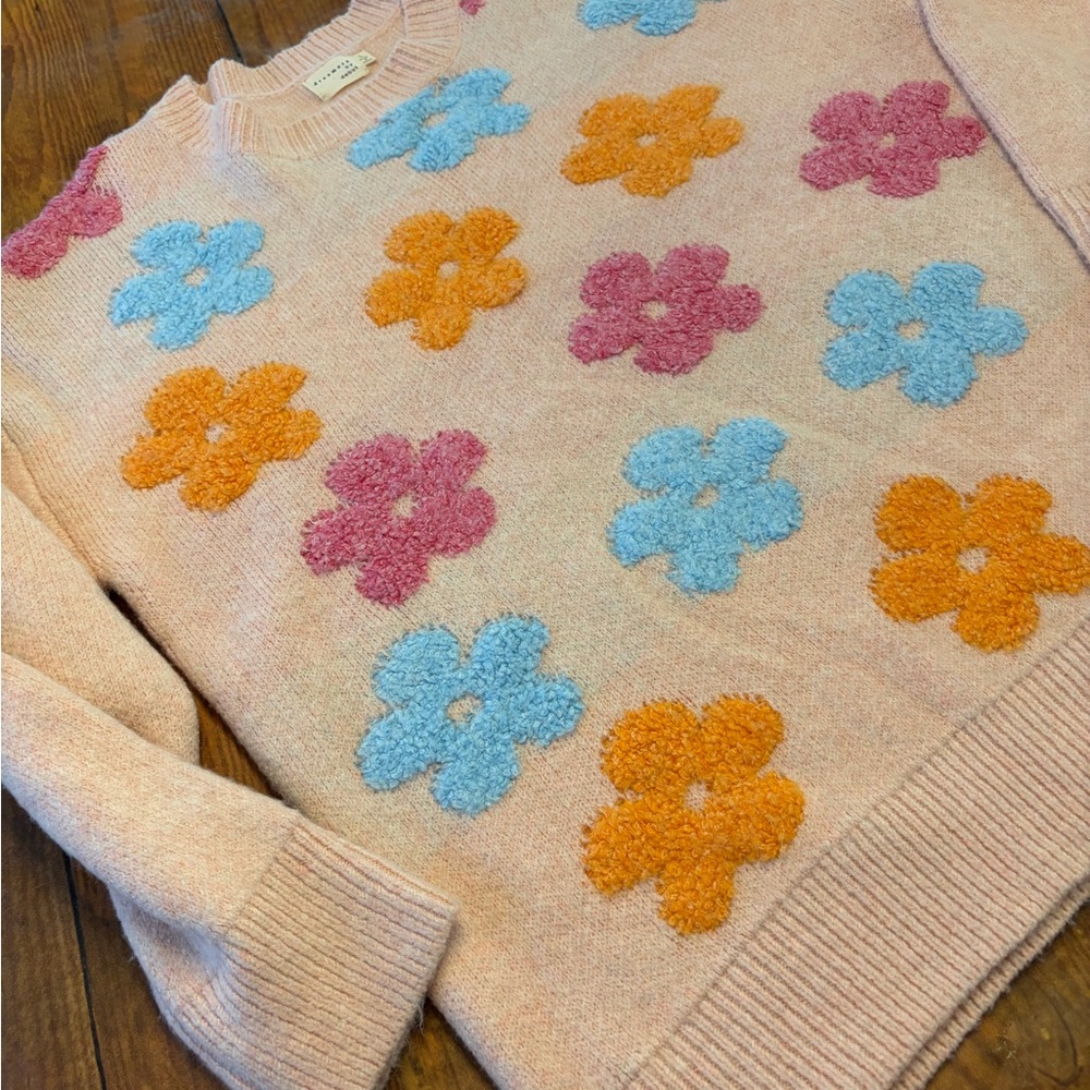 Dreamers Floral Sweater - Pink, Orange, Blue